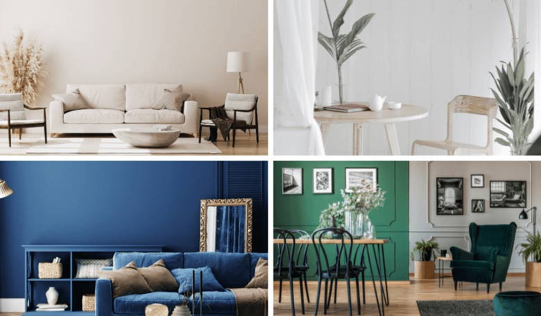 Beispiele für Wohnzimmer mit beruhigenden Farben