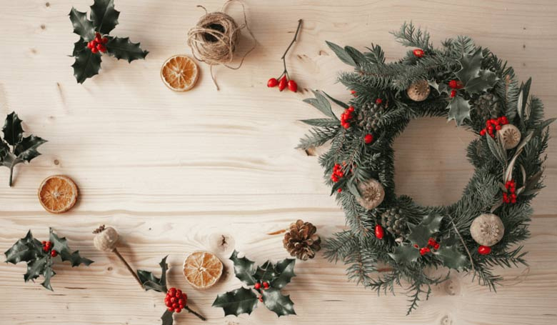 Couronne de Noël fait soi-même