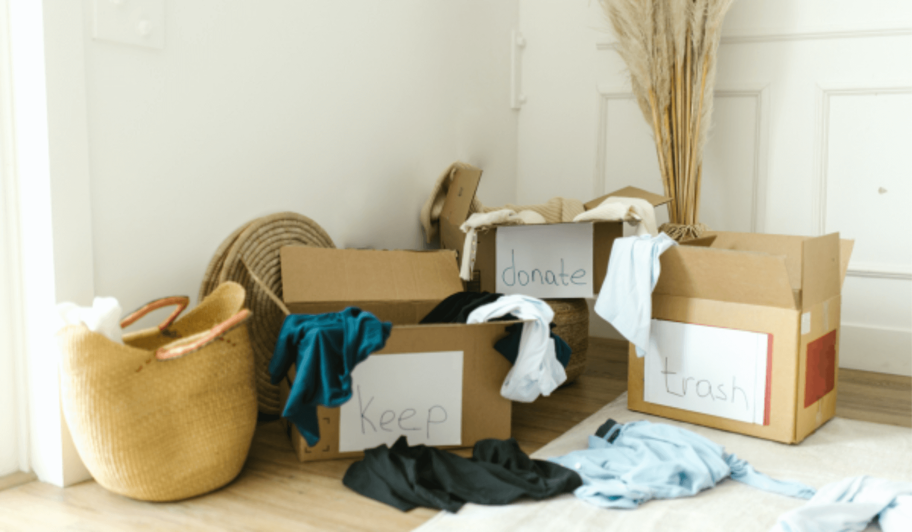 Plusieurs carton qui permettent de trier ses affaires lors d'un déménagement