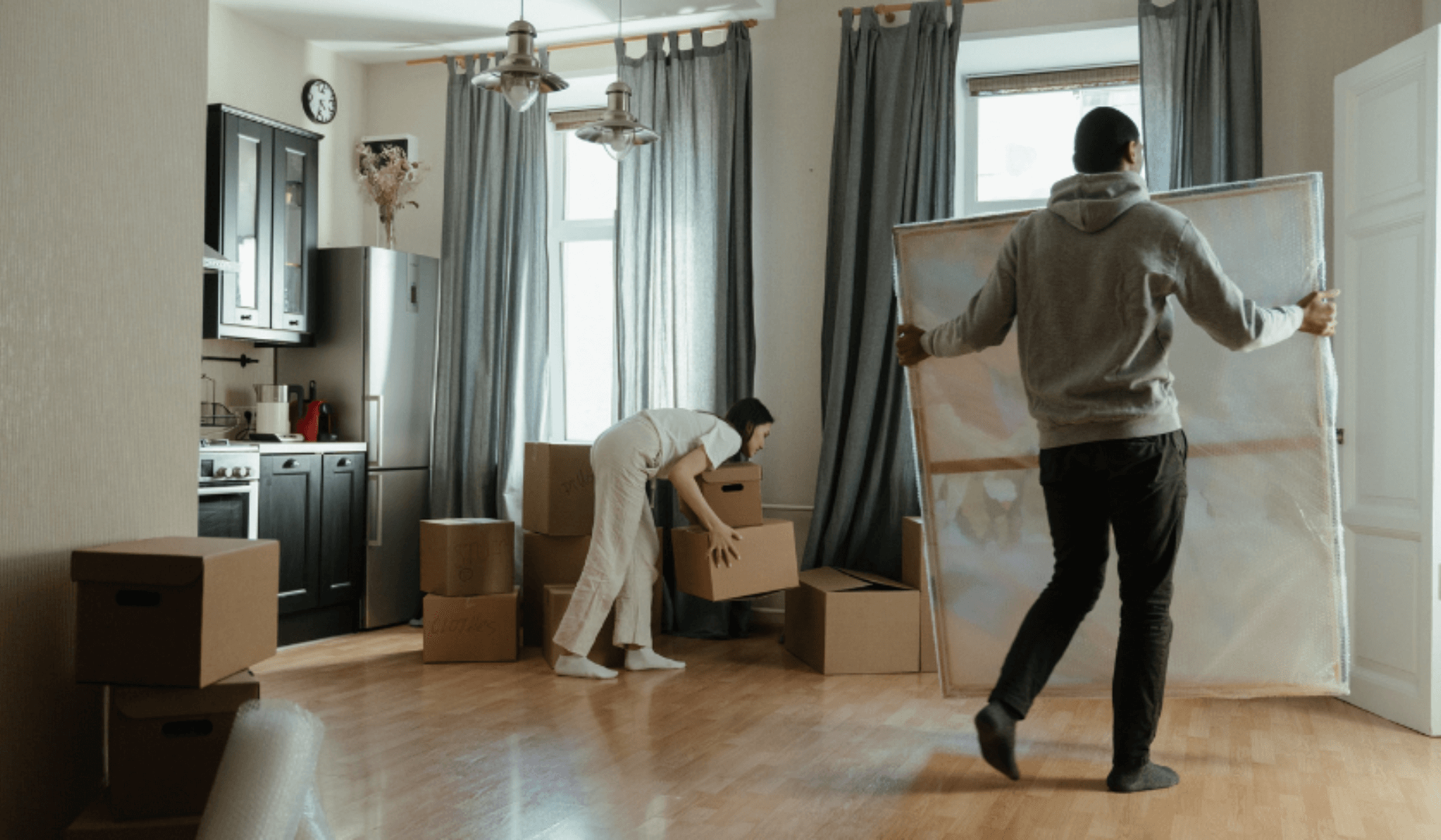Un couple en plein déménagement