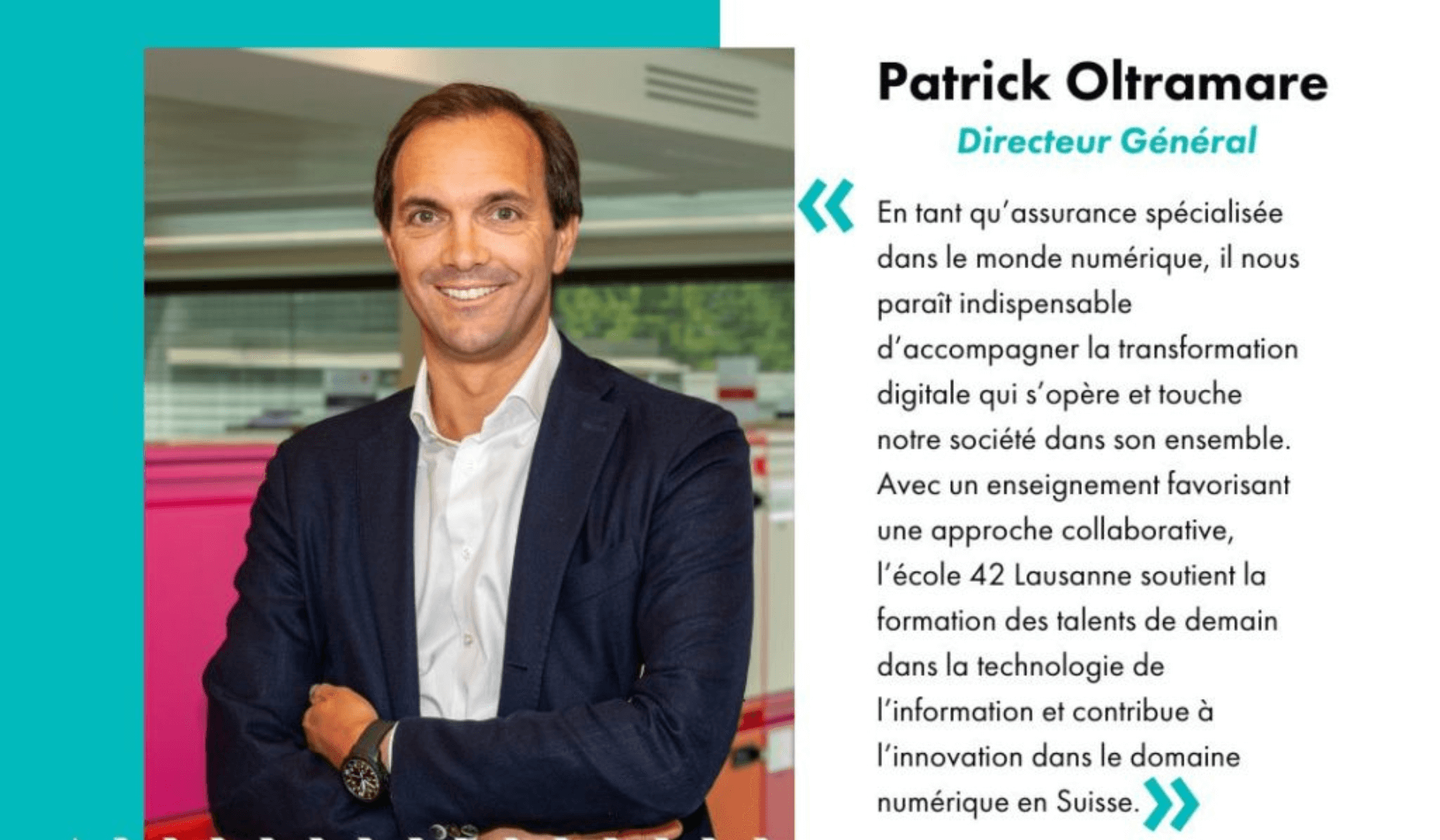 Patrick Oltramare s'exprime au sujet de son nouveau partenariat avec 42 Lausanne