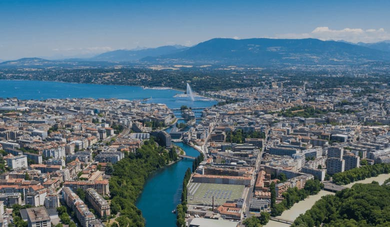 Vista panoramica di Ginevra